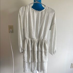 Elegant White Polka Dot Dress